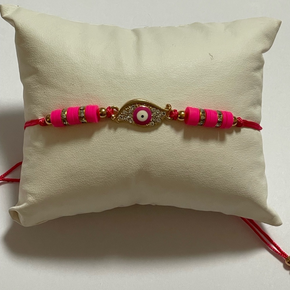 Pink Evil Eye Bracelet